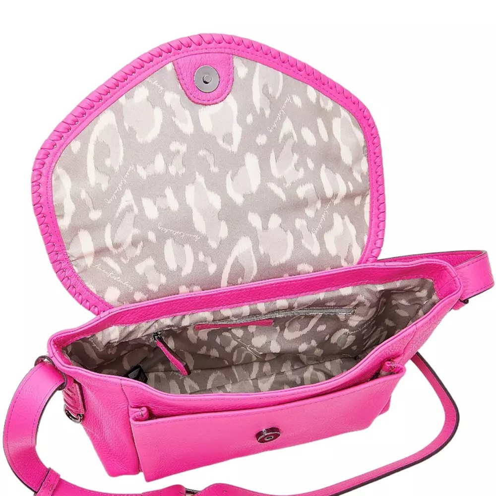 Aimee Kestenberg Pebble Leather Pink Crossbody Purse - All For Love - Picture 3 of 12